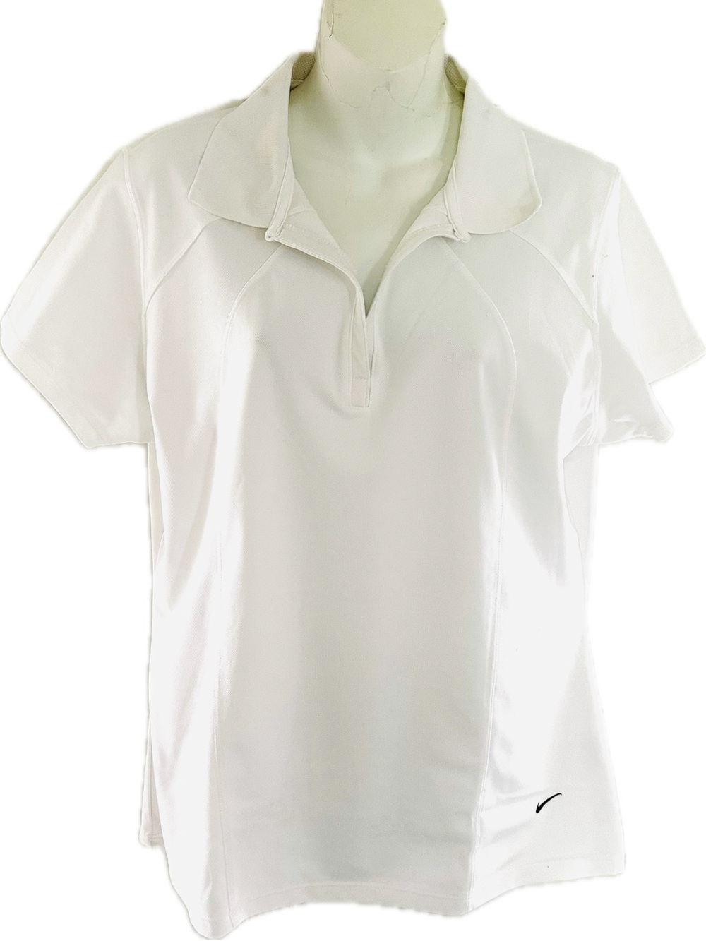 Nike White Women's FitDry Short-Sleeve Polo Jersey Size XL
